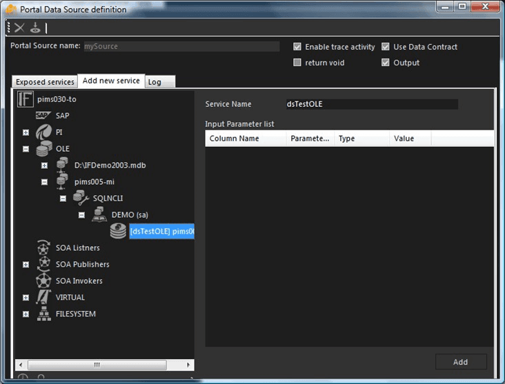 Figure 1541: SOA Publisher Add Dataset tab