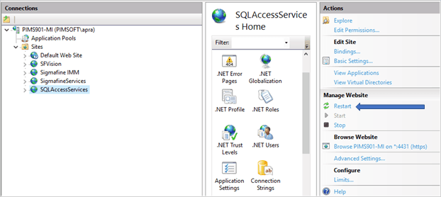 Figure 1205: IIS Manager - Connections - Sites