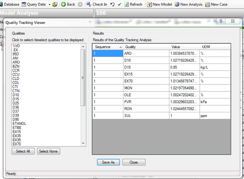 Figure 1358: Quality Tracking Viewer window