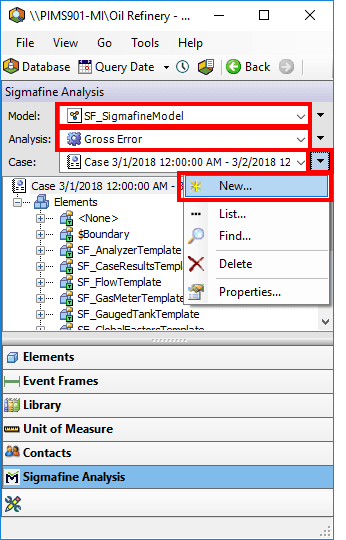 Figure 368: System Explorer - Sigmafine Analysis Model - select New analysis