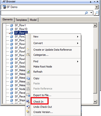 Figure 826: Check In an Element