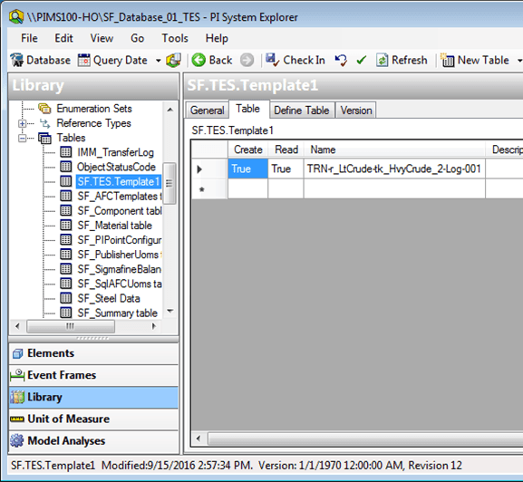 Figure 1795: New Transfer Template Table created
