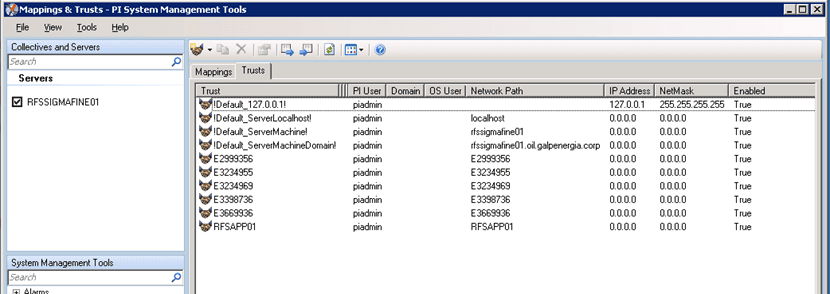 Figure 42: PI System Management Tools window