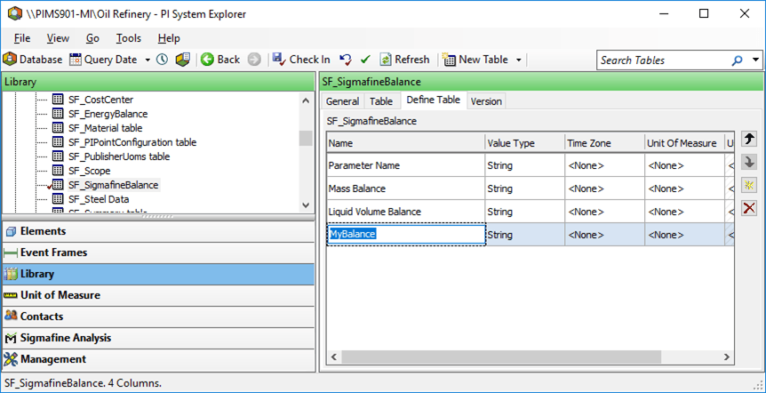Figure 210: Define Table tab - create new column