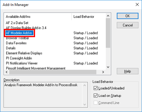 Figure 18: Add-In Manager - Sigmafine AF Modeler Add-in