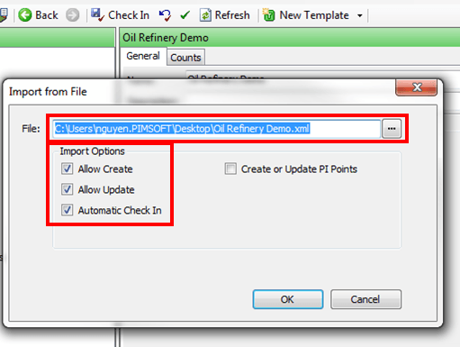 Figure 40: Import from File window