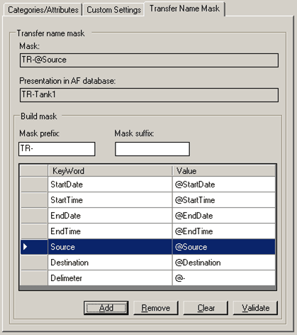 Figure 1731: Adding a Mask prefix and Keyword to the Transfer Name Mask