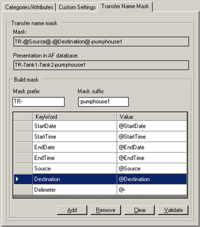 Figure 1732: Adding a suffix to the Transfer Name Mask