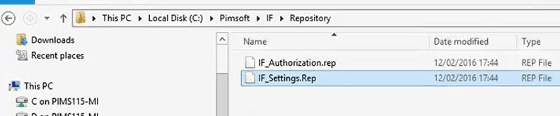 Figure 1458: Pimsoft IF Repository folder