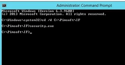 Figure 1459: Run security.exe from Command prompt