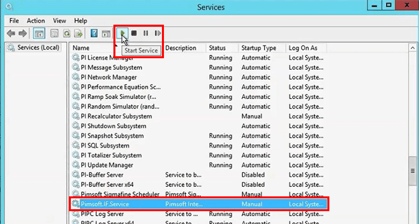 Figure 1460: Windows Services - Pimsoft IF Service