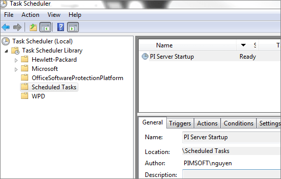 Figure 41: Task Scheduler window