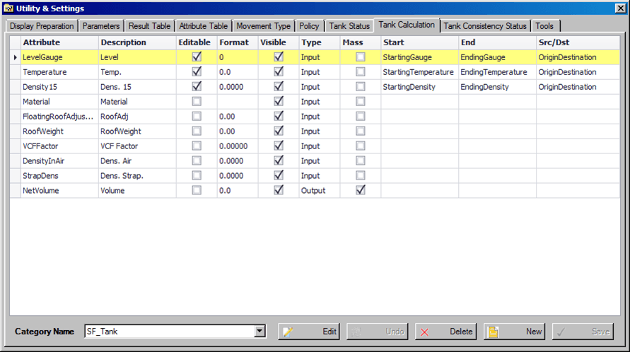 Figure 1667: Utility &amp; Settings window - Tank Calculation tab