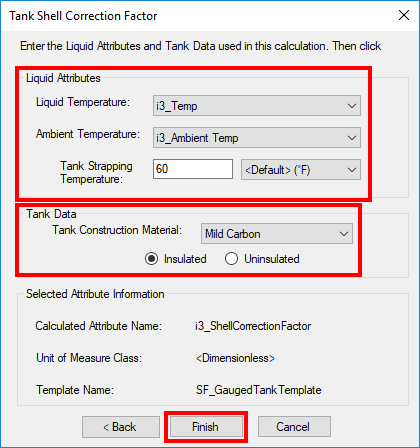 Figure 561: Tank Shell Correction Factor window