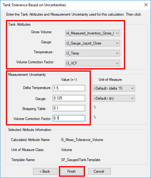 Figure 578: Tank Tolerance Based on Uncertainties window