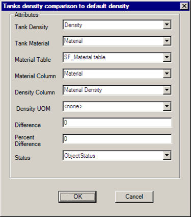 Figure 374: Tanks density comparison to default density - Attributes window
