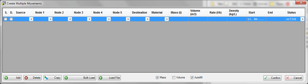 Figure 1614: Create Multiple Movements window