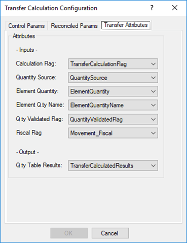 Figure 1710: Transfer Calculation Configuration - Transfer Attributes tab