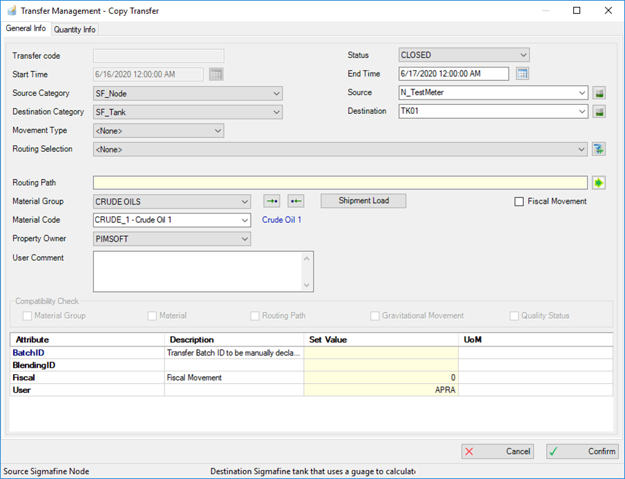 Figure 1606: Copy Transfer