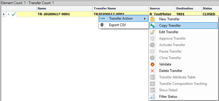 Figure 1605: Select Copy Transfer