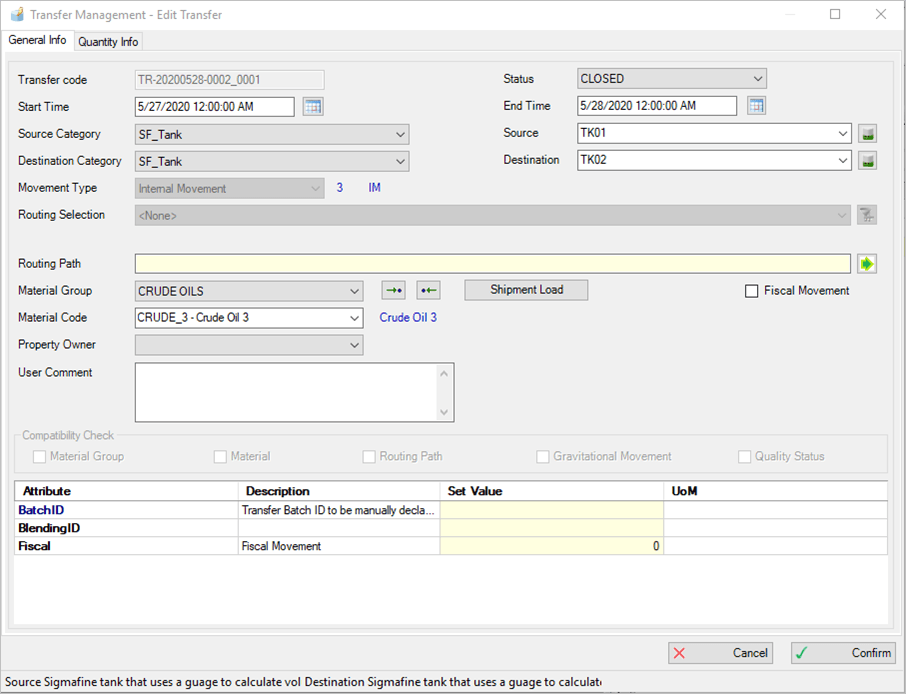 Figure 1663: Transfer Management - New Transfer - General Info tab