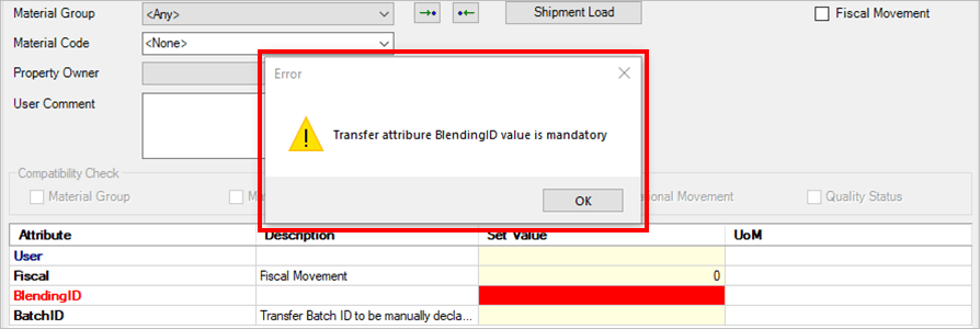 Figure 1602: Missing values notification