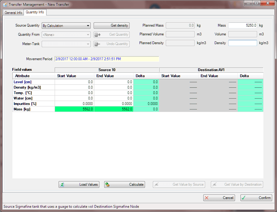 Figure 1670: Transfer Management - New Transfer - Quantity Info tab