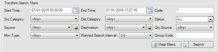 Figure 1598: Transfer Search Filters pane