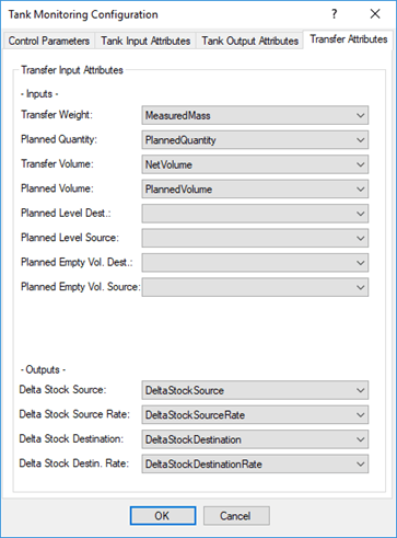 Figure 1686: Tank Monitoring Configuration - Transfer Attributes tab