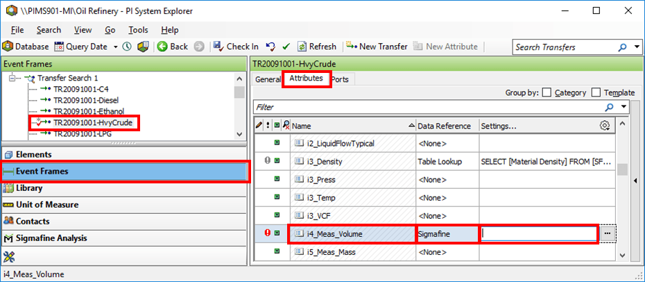 Figure 553: System Explorer window - Select Transfer and Attribute