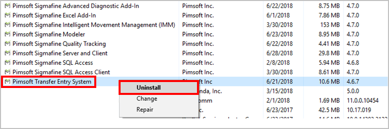 Figure 1726: List of installed applications