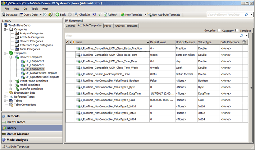 Figure 643: Attributes with Non-Compatible Value Type &amp; UOM Options