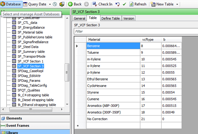 Figure 570: SF_VCF Section 3 Table in System Explorer