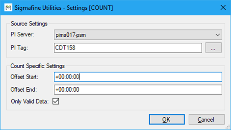 Figure 511: Sigmafine Utilities - Settings [COUNT]
