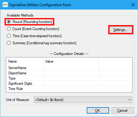 Figure 506: Sigmafine Utilities Configuration form window