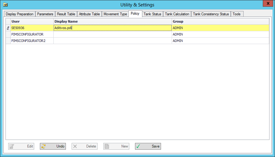 Figure 1641: Utility &amp; Settings window - Policy tab