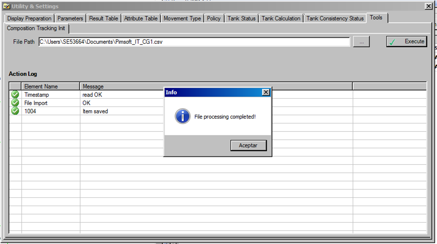 Figure 1647: Utility &amp; Settings window - Tools Tab - Composition Tracking Init tab