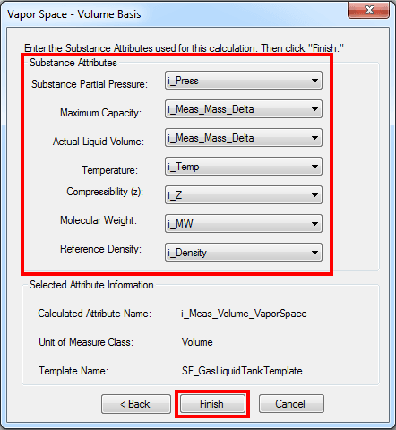 Figure 531: Vapor Space - Mass Basis window