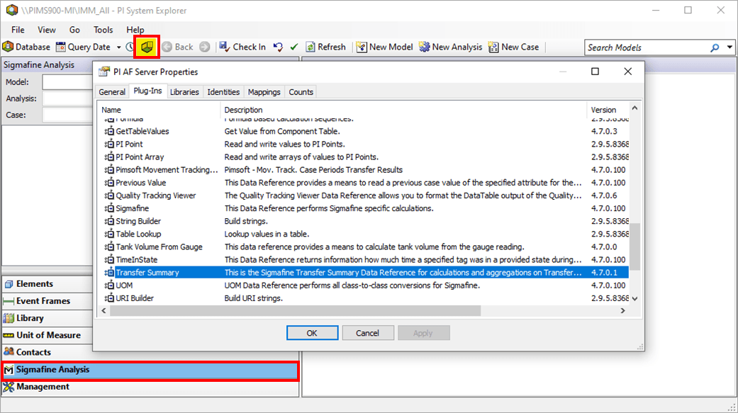 Figure 1725: PI AF Server Properties window