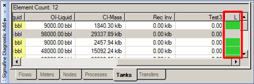 Figure 1076: Element empty Log column