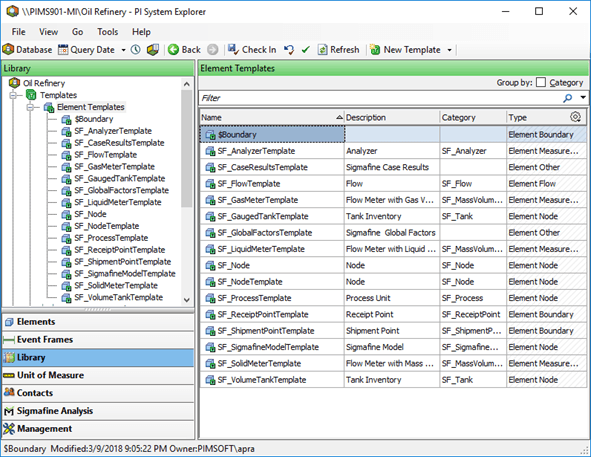 Figure 101: System Explorer - Element Templates