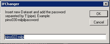 Figure 1847: IFChanger - inset Dataset name and password